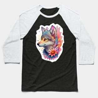 Beautiful Colorful Wolf Baseball T-Shirt